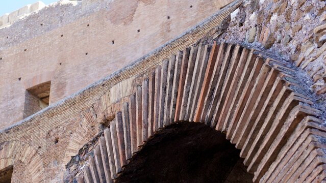 ancient roman stone archway detail