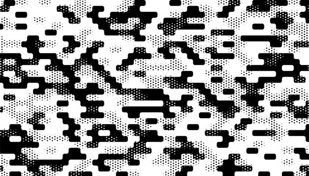 Black and white pattern with dynamic motion effect for modern background and data design element. Vector format illustration. Eps10 