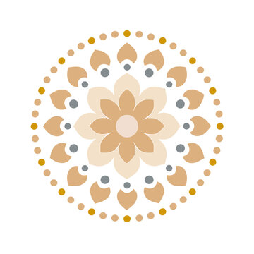 Mandala pattern with floral elements and dots