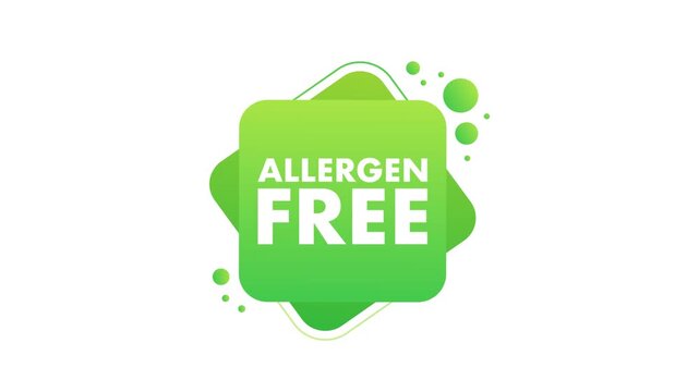 Allergen free green animated badge icon