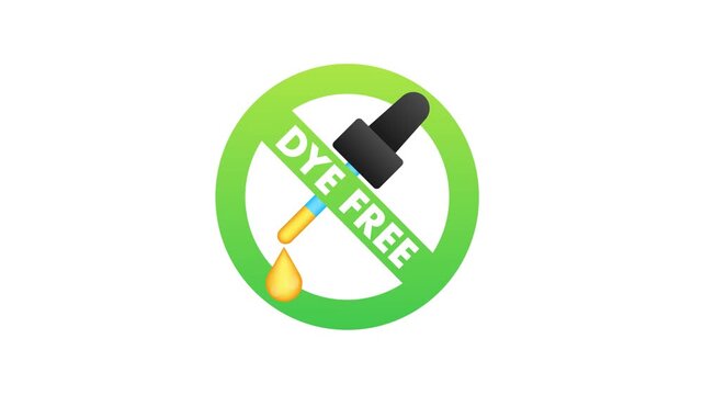Animated dye free green icon label animation