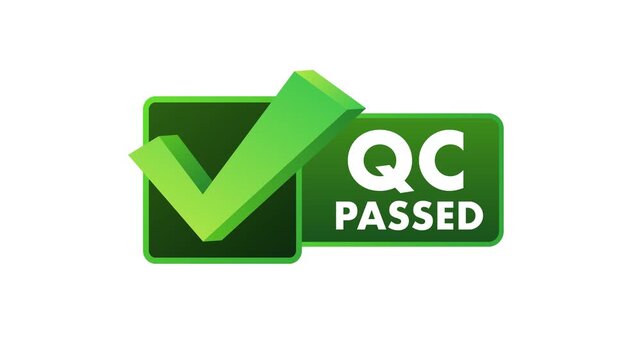 Quality control passed green check mark animation