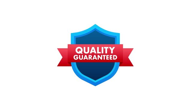 Animated quality guaranteed shield badge appearing
