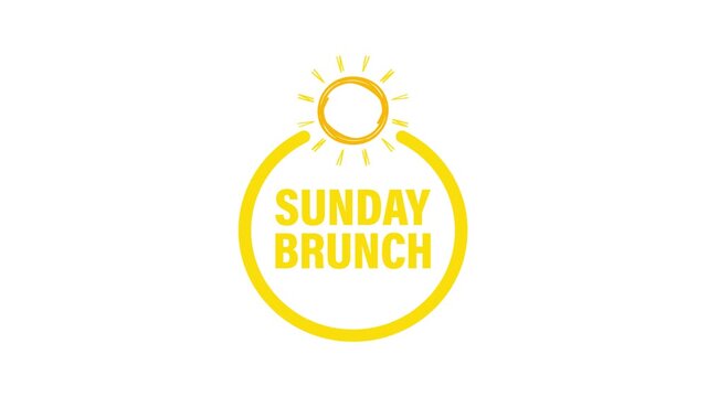 Sunday brunch animated yellow text logo