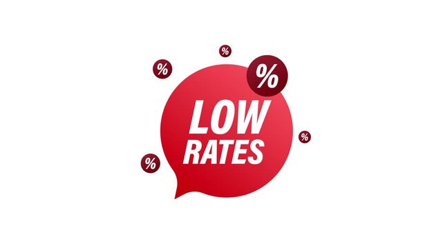 Low rates animated speech bubble advertisement