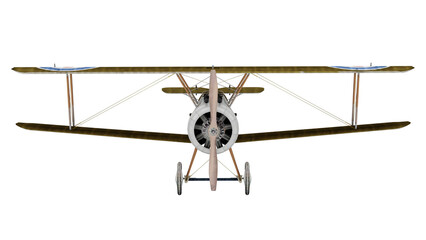 3d rendering of a classic biplane model in front view © santiago