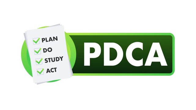 PDCA business concept animation of plan do study act cycle