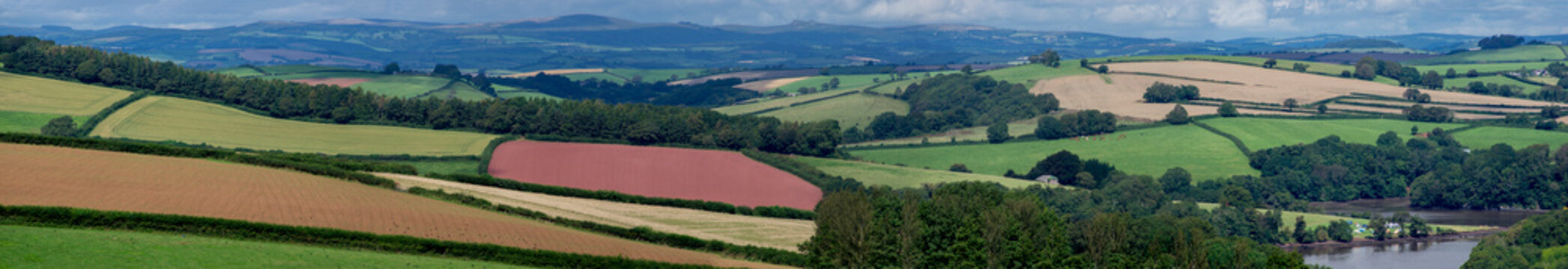 UK, England, Devon, Dart valley panorama