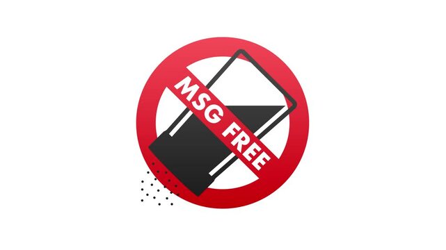 Animated MSG free food ingredient icon