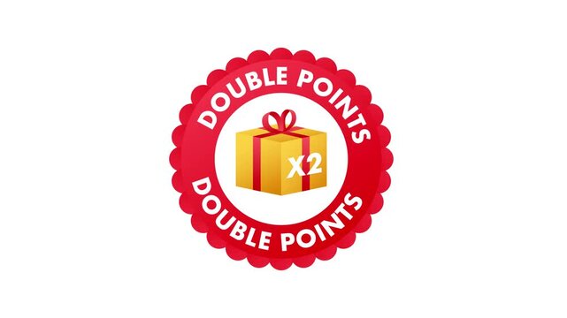Animated double points badge for marketing promotion