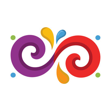 Colorful Swirls and Dots Ornament