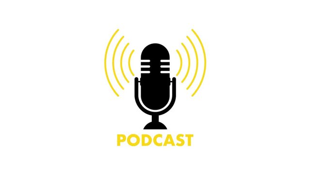 Podcast logo and microphone icon animation