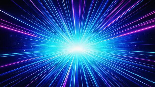 Neon Radial Speed Lines Abstract Motion Background