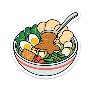 Sticker Gado Gado Salad by KR