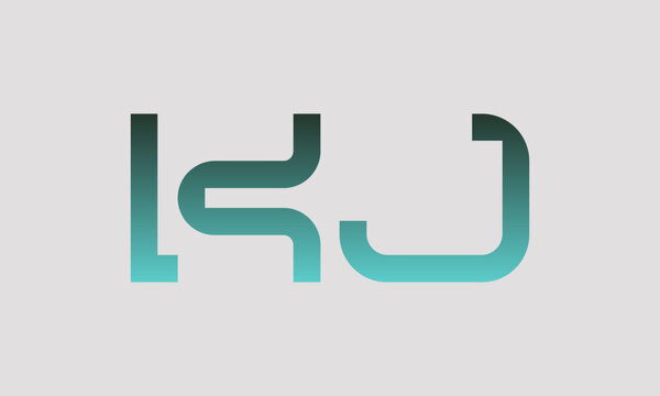 KJ initials monogram letter text alphabet logo design