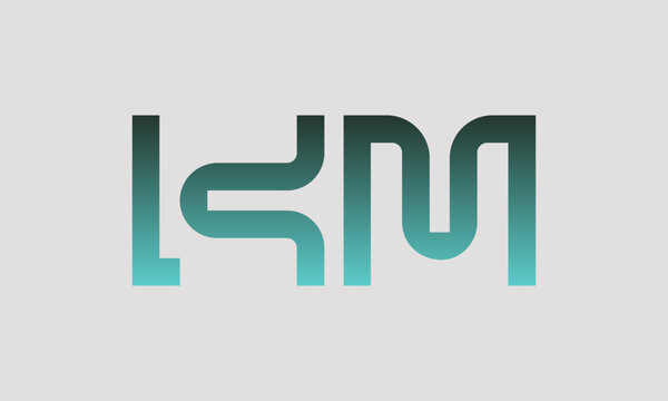 KM initials monogram letter text alphabet logo design
