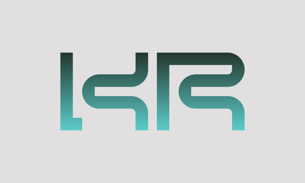 KR initials monogram letter text alphabet logo design