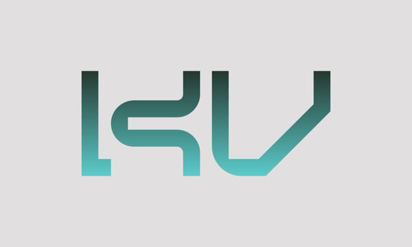 KV initials monogram letter text alphabet logo design