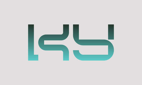 KY initials monogram letter text alphabet logo design