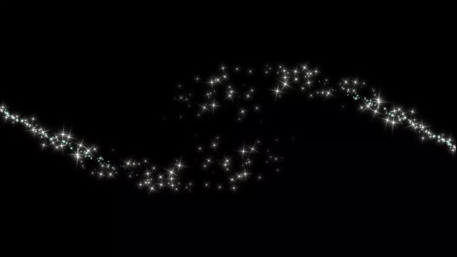 shining glitter star sparkle animation, glowing white light sparks, particles flare, black background, 2d glitter stars line animation, doodle glitter sparkle overlay, 4k video