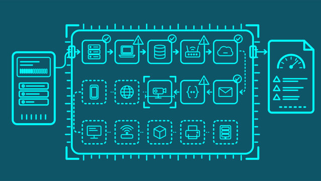Vulnerability Scan Icon  scanner systematically checks every asset across the attack surface, flags weak points and builds a live findings report with risk rating