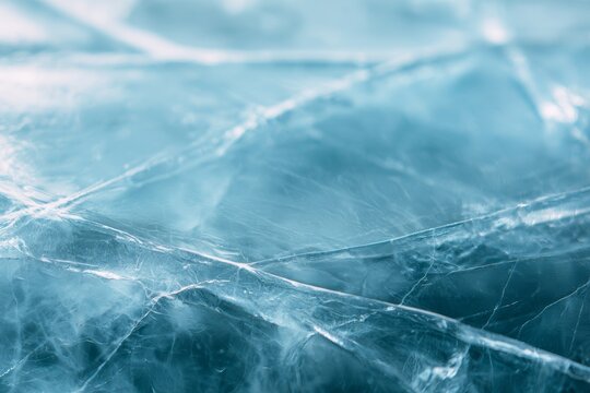 Ice surface with cracks showing details and texture in a cold environment