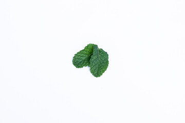 Mint leaves isolated on white background for herbal medicine and tea ingredient. Organic Mint leaves peppermint isolated on white background for traditional herbal remedy © Semoga