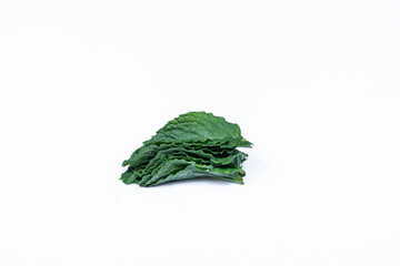 Mint leaves isolated on white background for herbal medicine and tea ingredient. Organic Mint leaves peppermint isolated on white background for traditional herbal remedy © Semoga