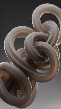 Twisting Hollow Soft Rubber Tubing Abstract Render