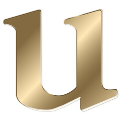 Letter u png gold metallic font, transparent background © Rawpixel.com