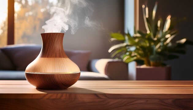 elegant glass and wood diffuser for home aromatherapy
