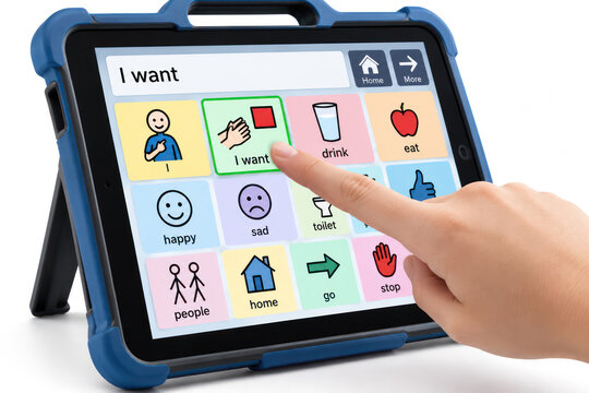 AAC Communication Device Tablet with Picture Symbols for Nonverbal Communication