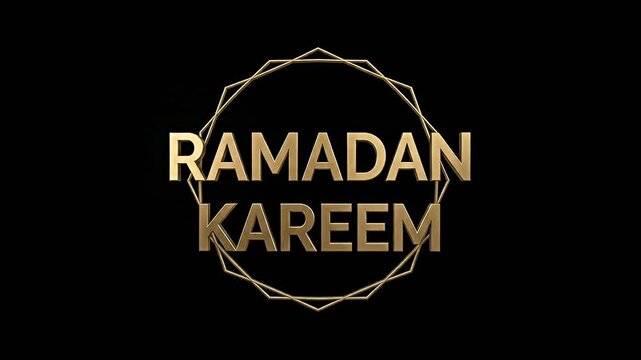 Ramadan Kareem greeting with elegant golden typography on a black background