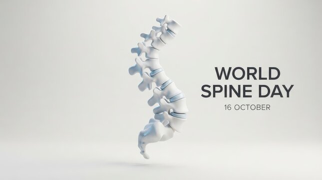 World Spine Day illustration with human spine graphic