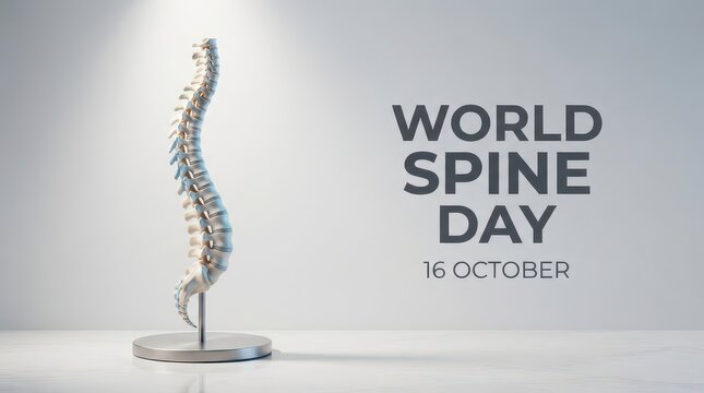 World Spine Day illustration with human spine model