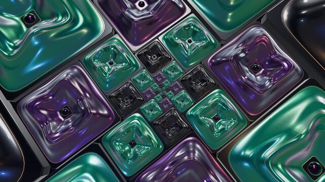 Infinite Fibonacci Zoom Through Iridescent Sculpted Petals and Loop