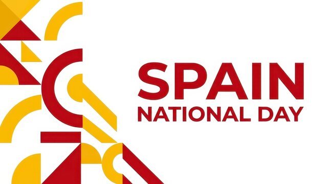 Spain National Day colorful vector illustration