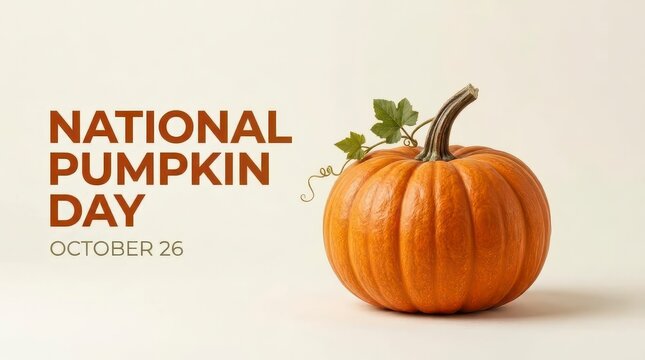 Pumpkin celebrating National Pumpkin Day on October 26