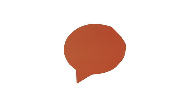 A single rounded terracotta orange speech bubble isolated on a solid black background, representing communication, dialogue, and messaging concepts isolated on a transparent background