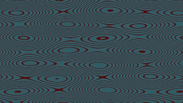 Abstract teal and red concentric circle ripple motion background