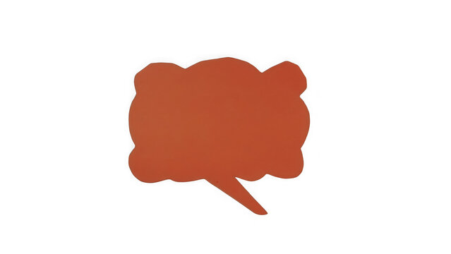 Orange speech bubble shape cutout isolated on a plain black background, representing communication dialogue, and social media, interaction concepts isolated on a transparent background