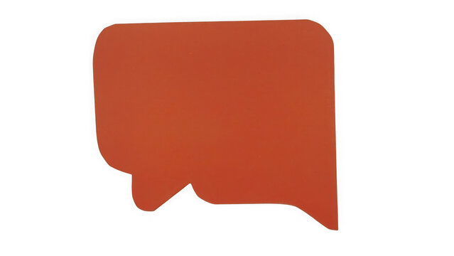 A simple red speech bubble icon used for communication and digital messaging apps isolated on transparent background