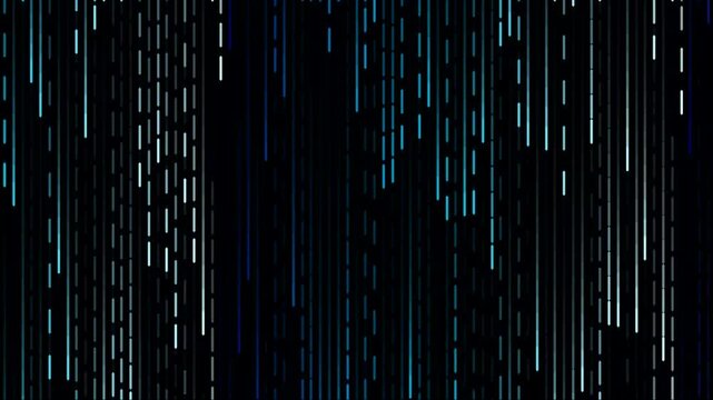 Digital blue falling lines background with glitch matrix effect