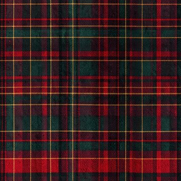 traditional tartan pattern with red green black and yellow white stripes