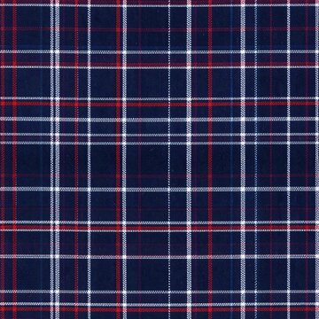 blue tartan pattern with white and red grid textile fabric