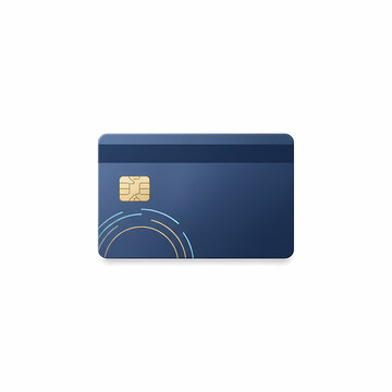 Modern Blue Contactless Credit Card Closeup.