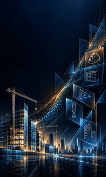 Architecture Construction Icons Vertical Background