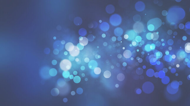 Abstract blue background with glowing bokeh lights and soft circles, festive holiday backdrop for design isolated on transparent background
