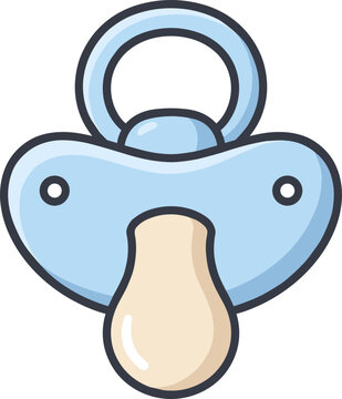 Blue baby pacifier dummy vector graphic