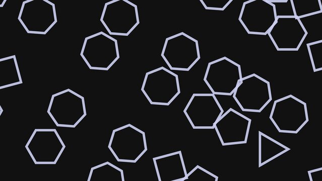 Geometric neon outlines pattern with glowing polygonal shapes on dark